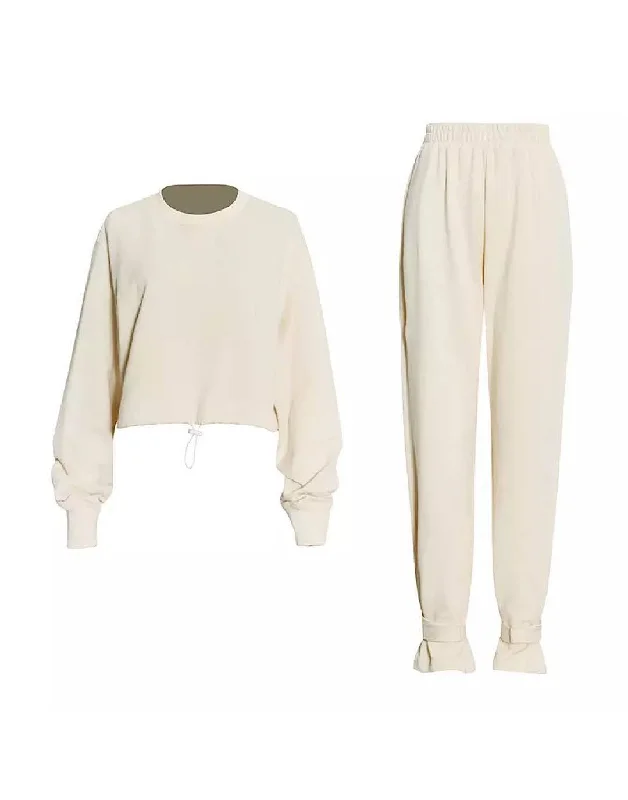 Casual Top Knit Pants Set