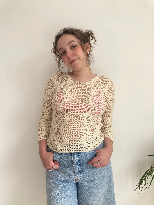 Cream Crochet Top (S)