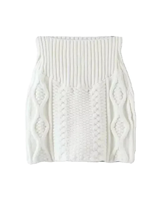 Knitted High Waisted Mini Skirt