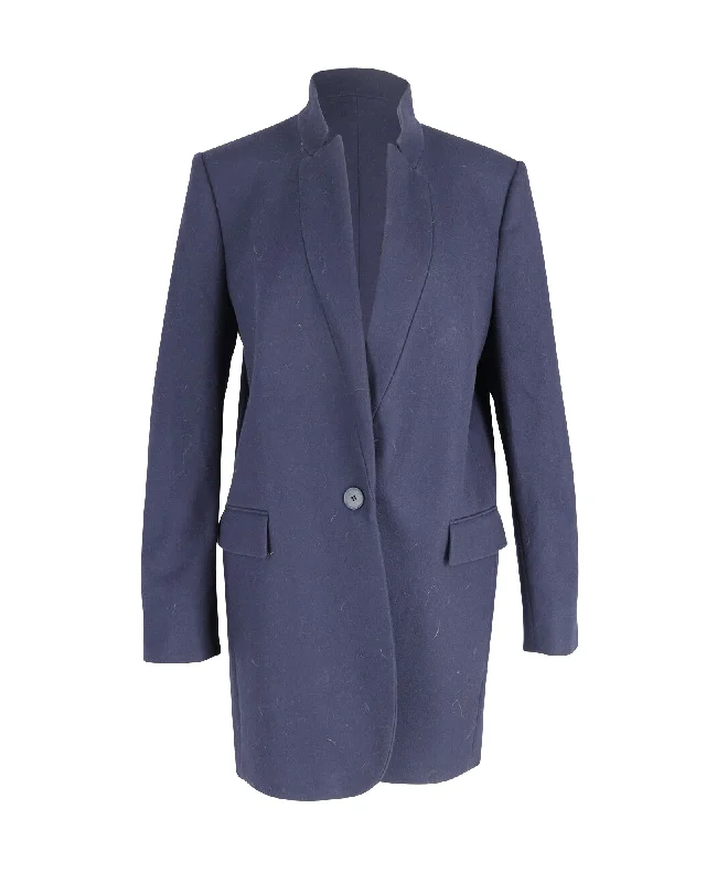 Stella McCartney Bryce Signature Coat in Navy Blue Wool