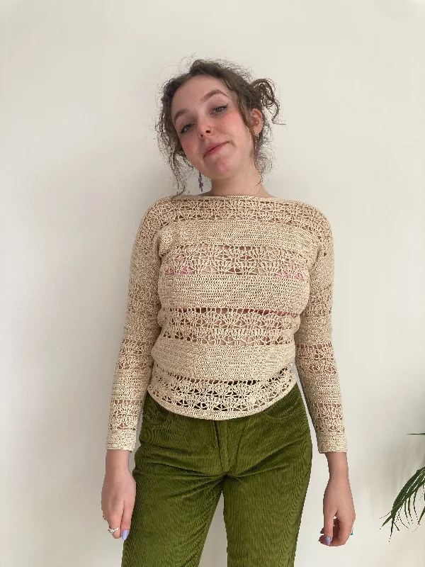 Tan Crochet Top (S-M)