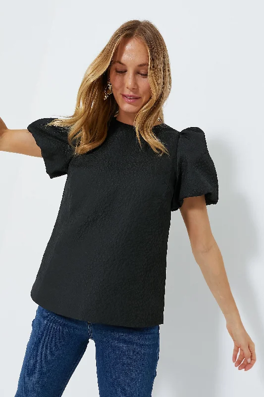 Black Jacquard Lyla Blouse