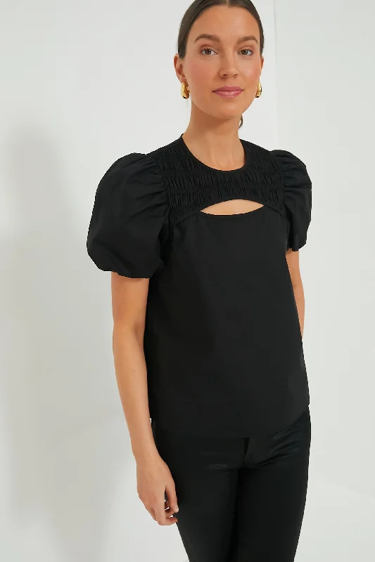 Black Keyhole Birdie Blouse