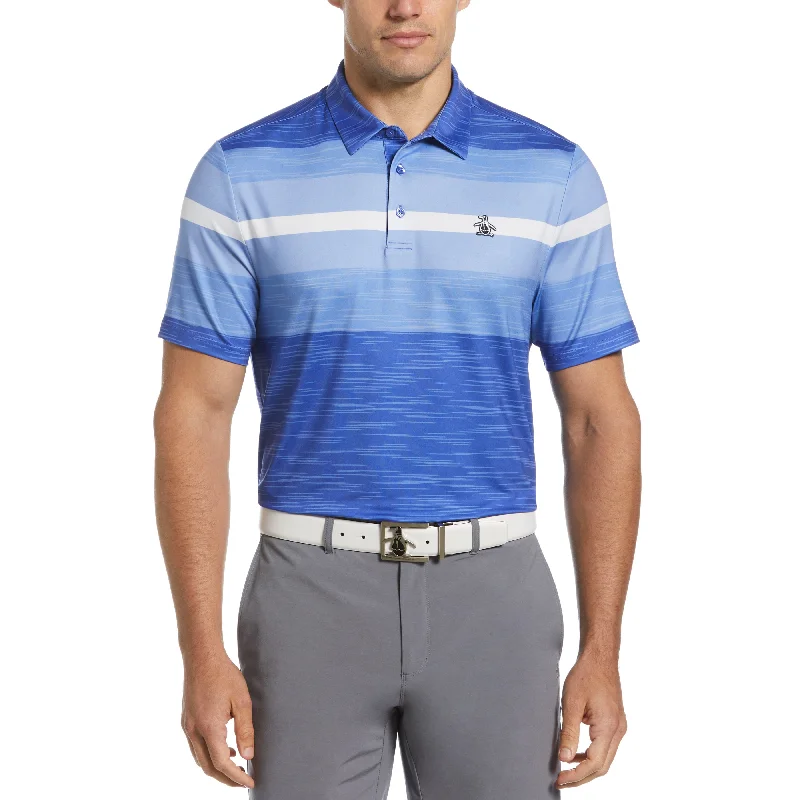 Color Block Engineered Marl Stripe Golf Polo