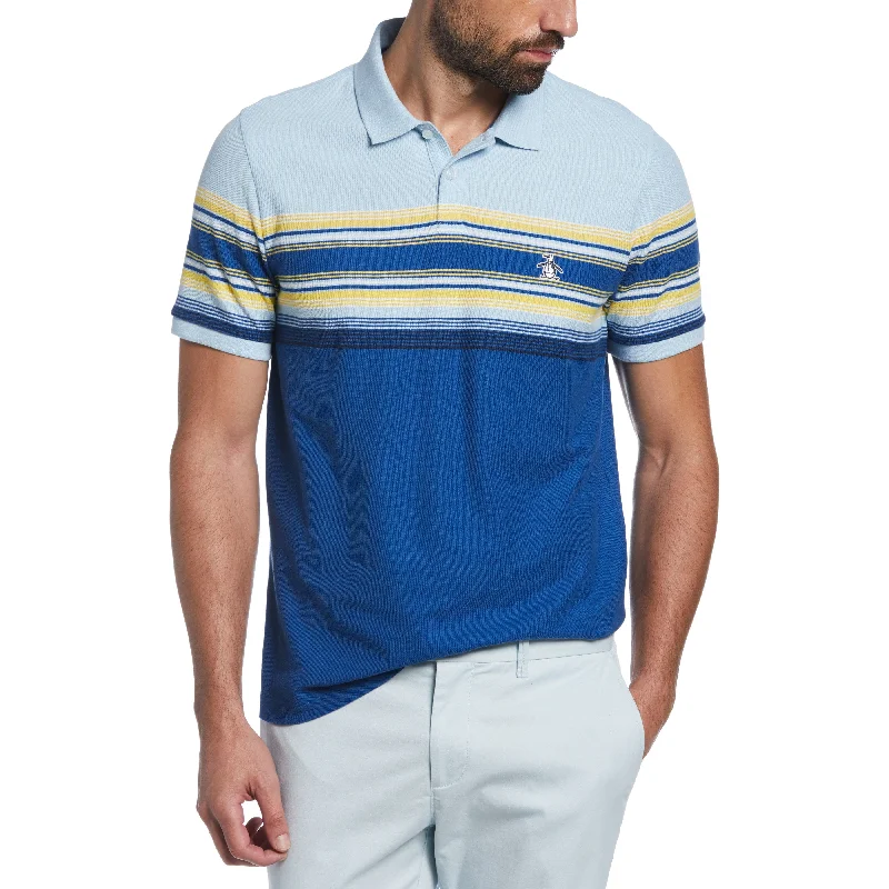 Engineered Stripe Pique Polo