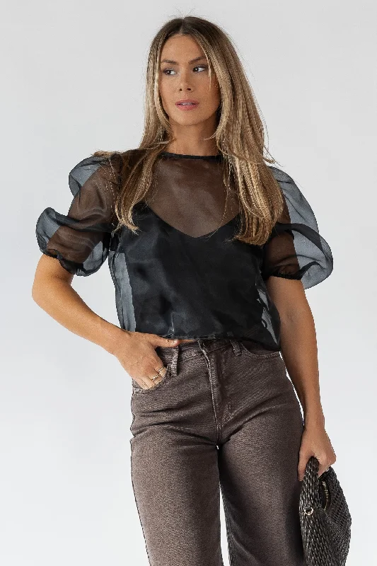 Fitz Black Sheer Blouse