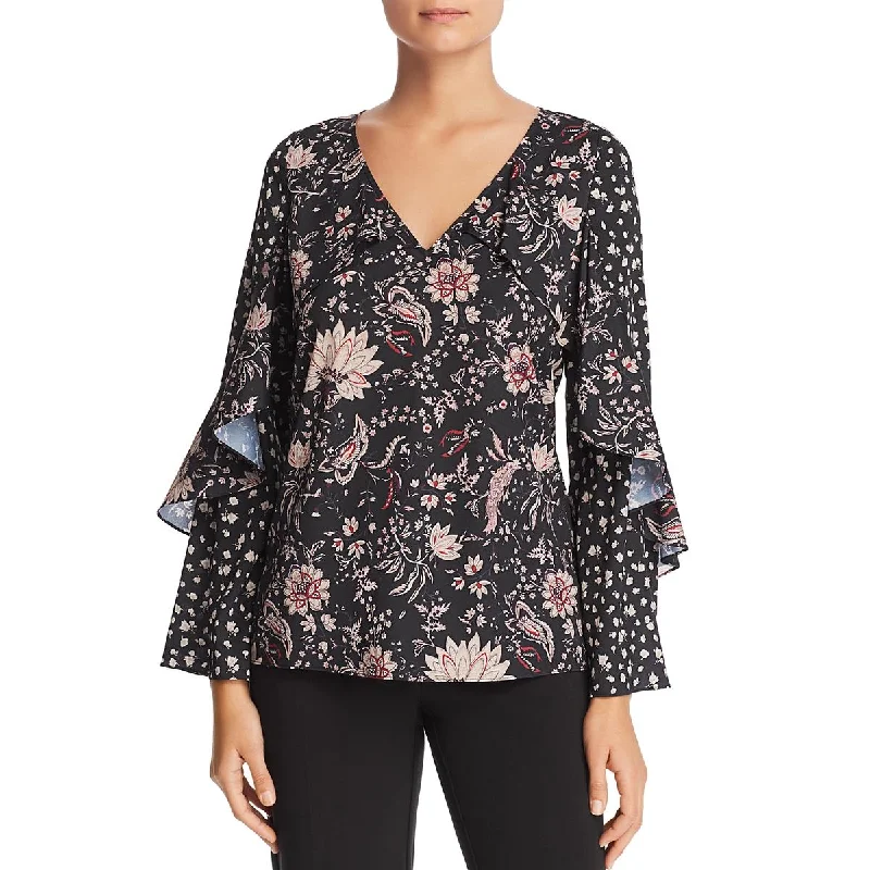 Le Gali Womens Lissa Bell Sleeves Floral Blouse