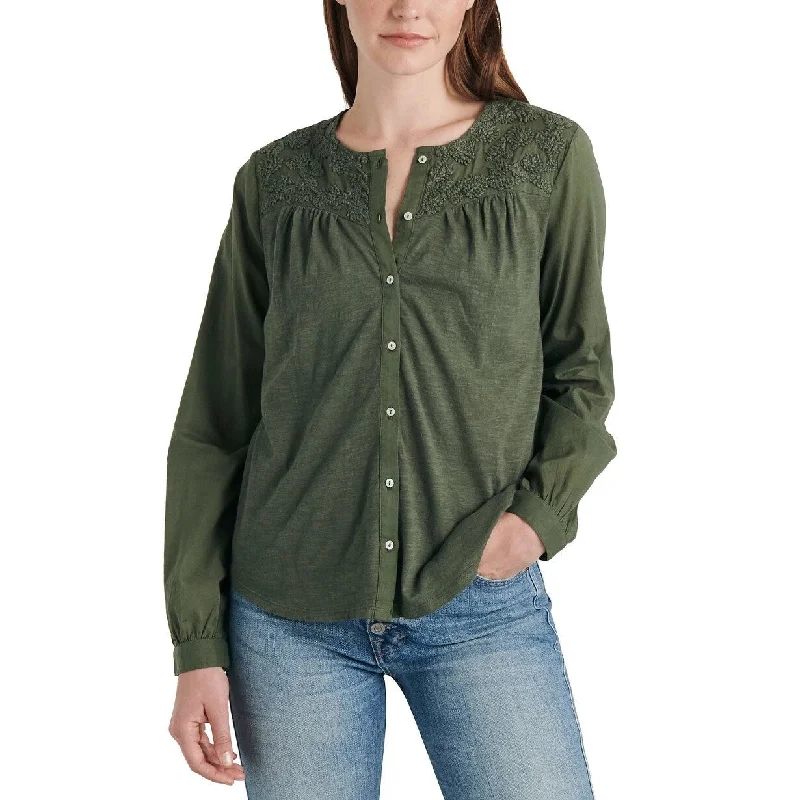 Lucky Brand Women's Button-Up Shirt Green Size Large