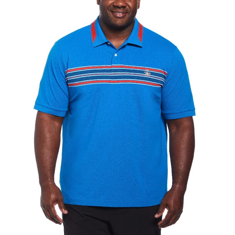 Big and Tall Micro Pique Chest Stripe Polo