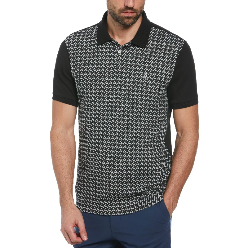 Mountain Print Jacquard Front Polo