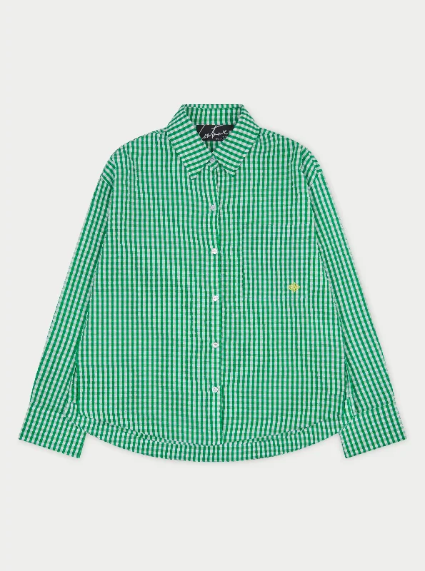 OVERSIZED GINGHAM SHIRT - GREEN