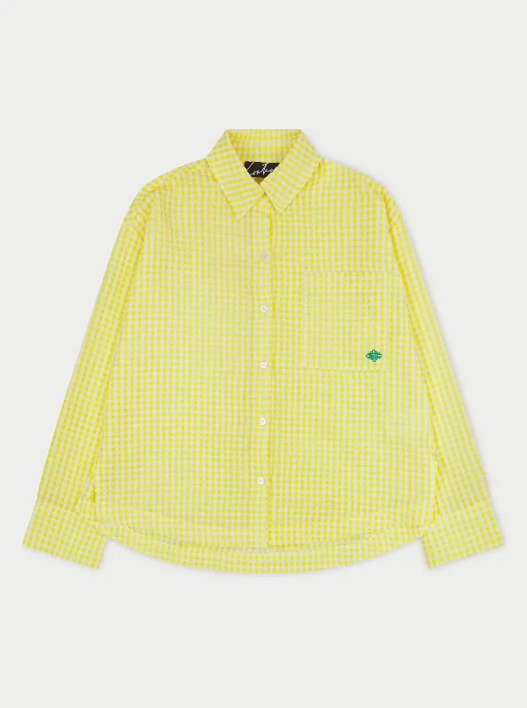 OVERSIZED GINGHAM SHIRT - YELLOW