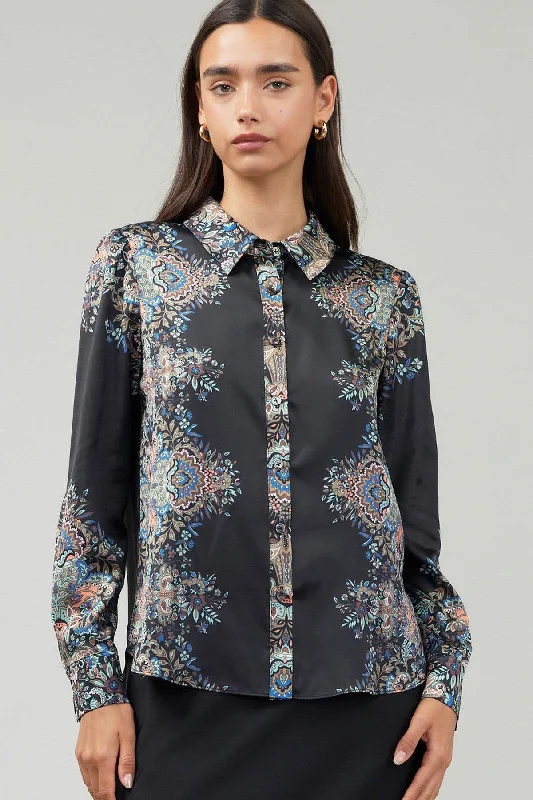 Paisley Print Button Down Shirt