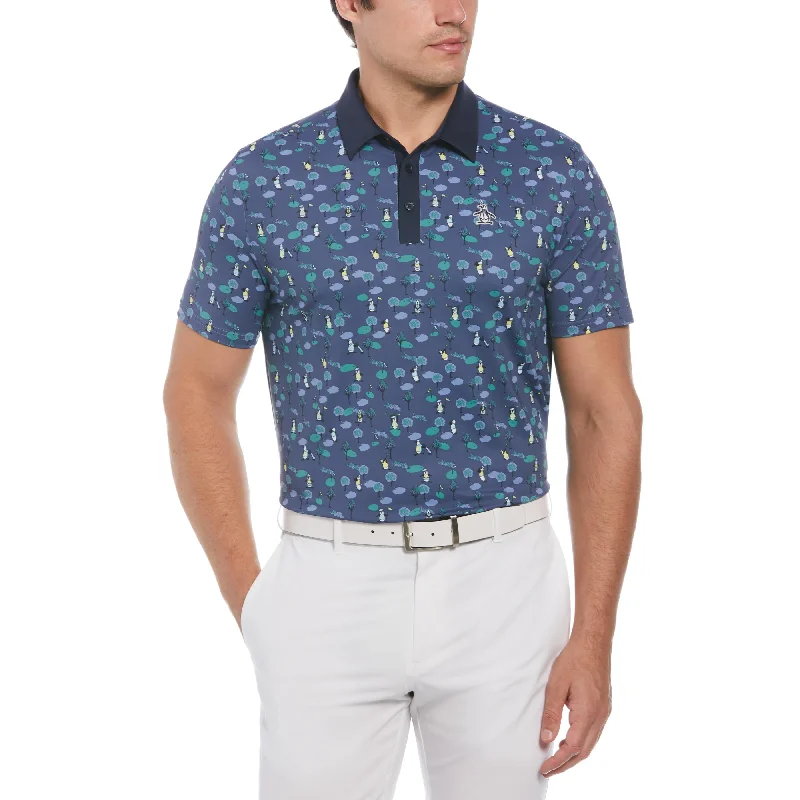 Pete on the Course Print Golf Polo