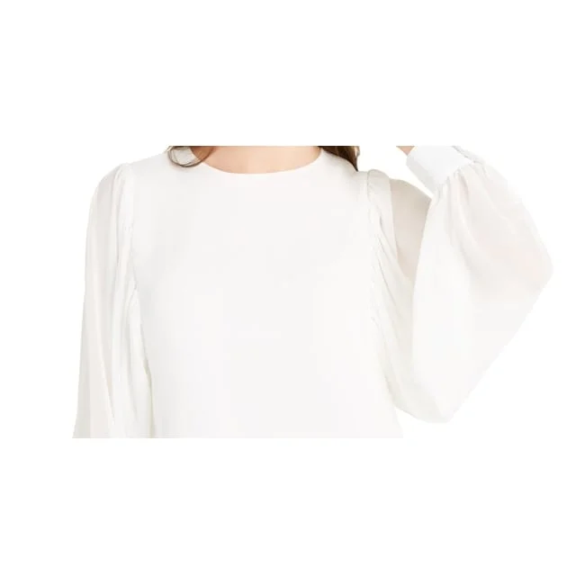 Q & A Women's Volume Sleeve Blouse White Size Medium