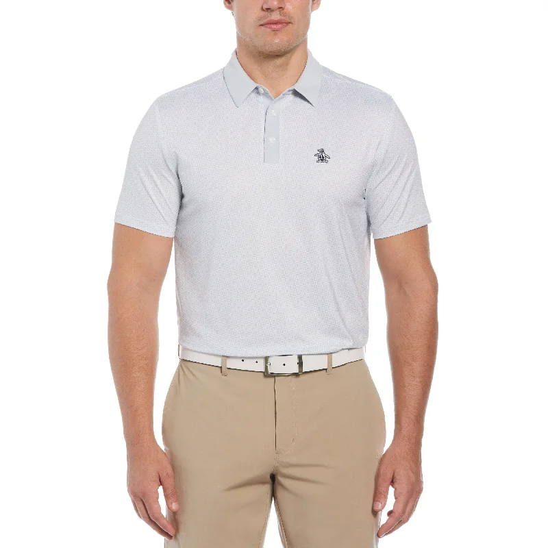 All-Over Retro Micro Floral Print Golf Polo