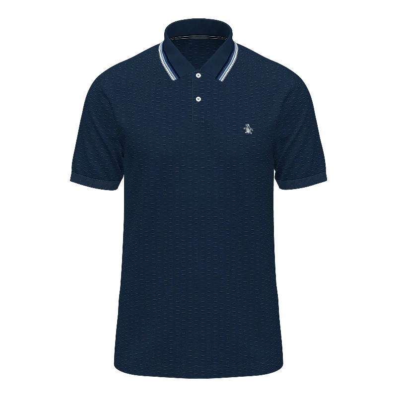 Slub Textured Jacquard Polo