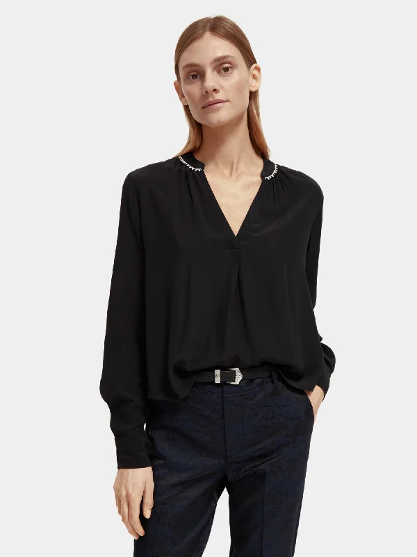 V-neck blouse