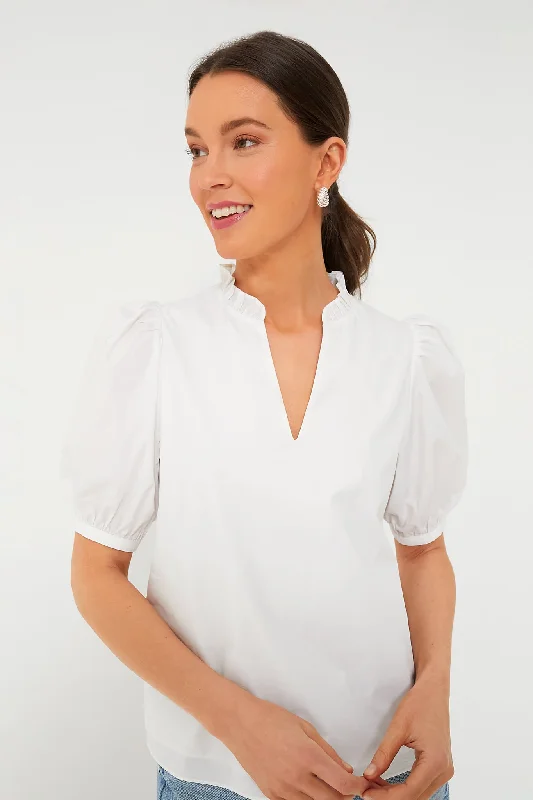 White Ruffle Leigh Blouse