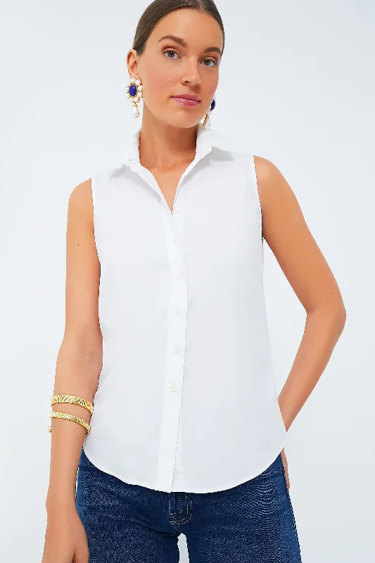 White Sleeveless Essentials Shirt