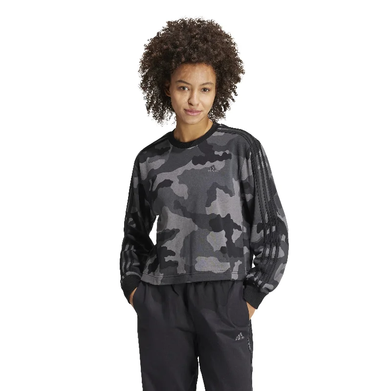 Women's Adidas Essentials Camo Cropped Sweatshirt