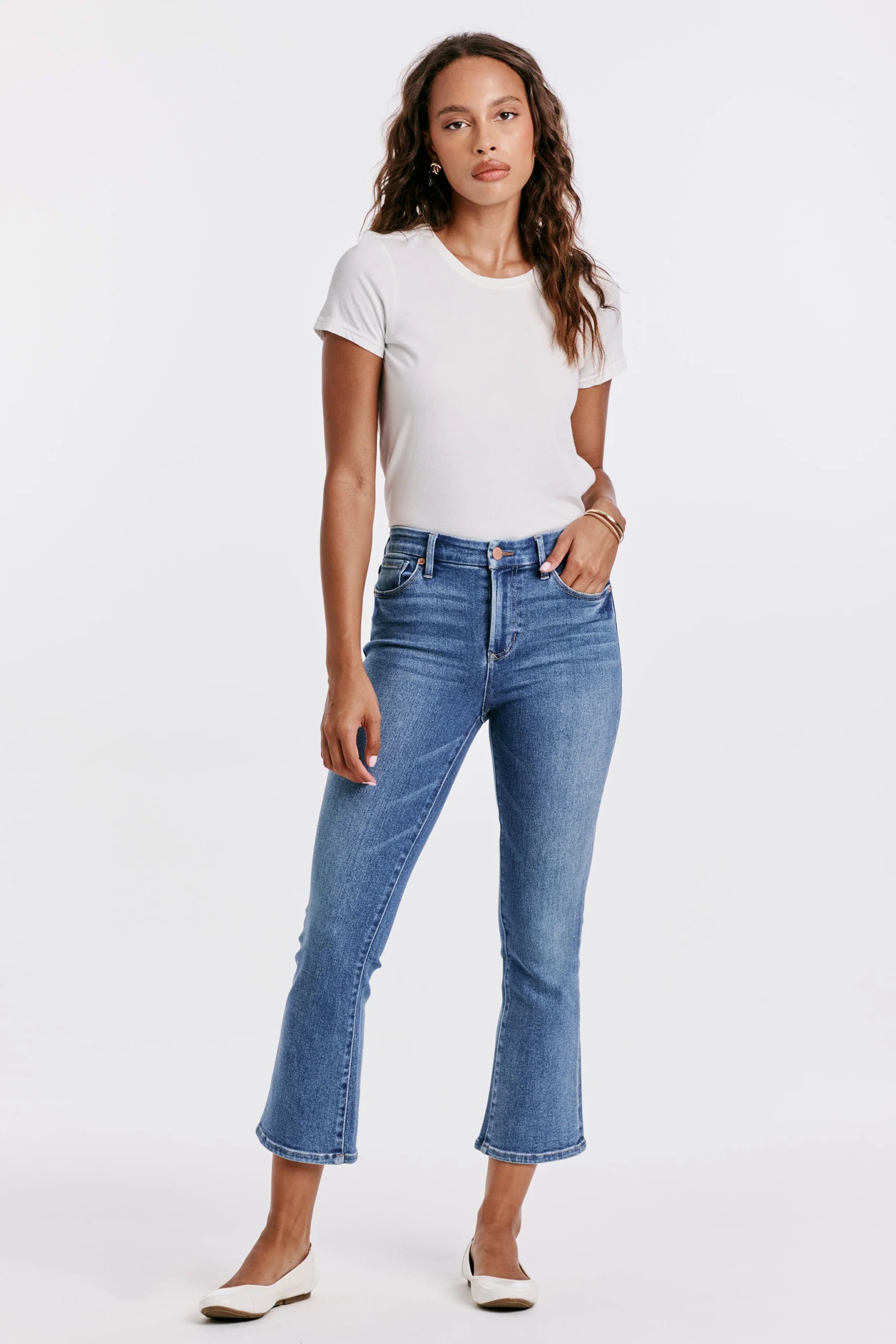 Dear John Denim Jeanne Super High Rise Cropped Flare Jeans Wexford