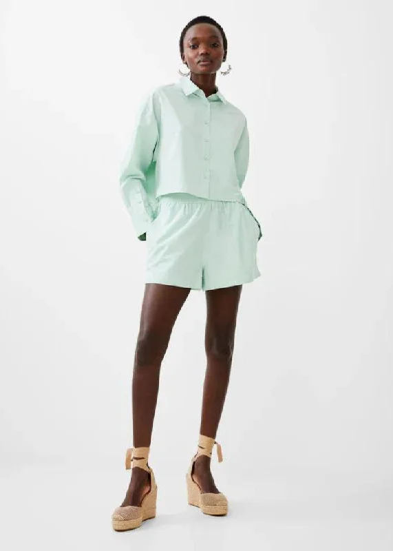 French Connection Cropped Poplin Shirt- Subtle Green ***FINAL SALE***