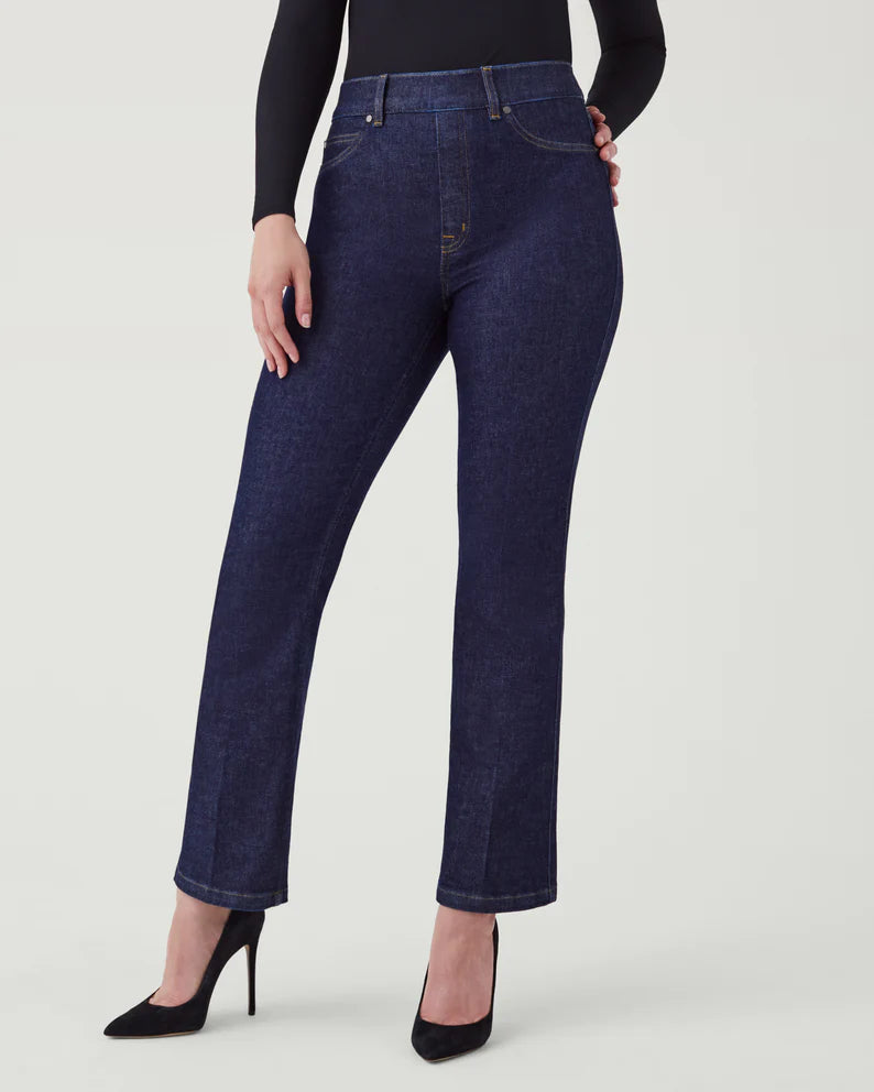 Spanx Cropped Kick Flare Pants Raw Indigo