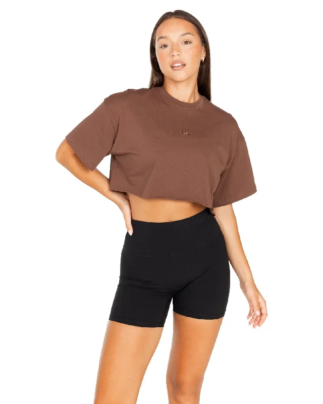 Women's Classic Cropped Tee - Brown