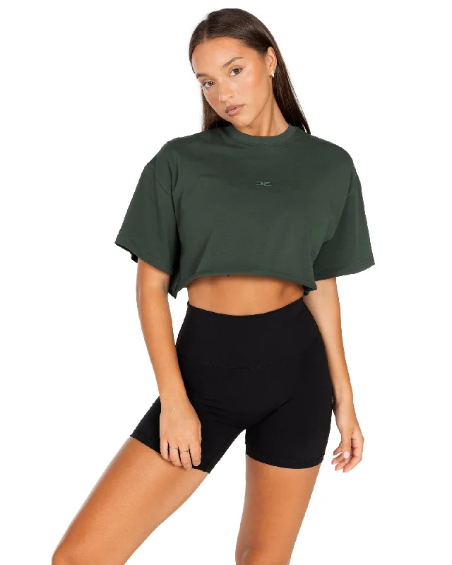 Women's Classic Cropped Tee - Dark Green