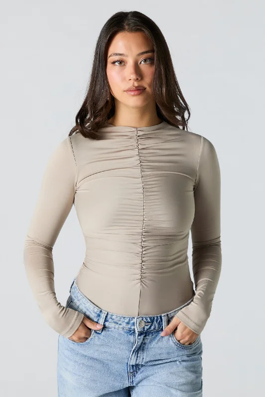 Contour Ruched Long Sleeve Bodysuit