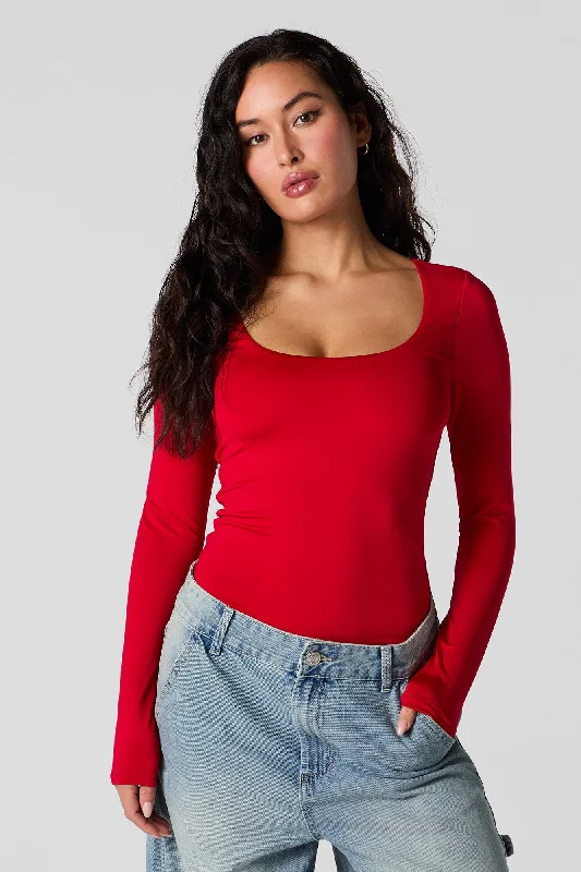 Contour Scoop Neck Long Sleeve Bodysuit