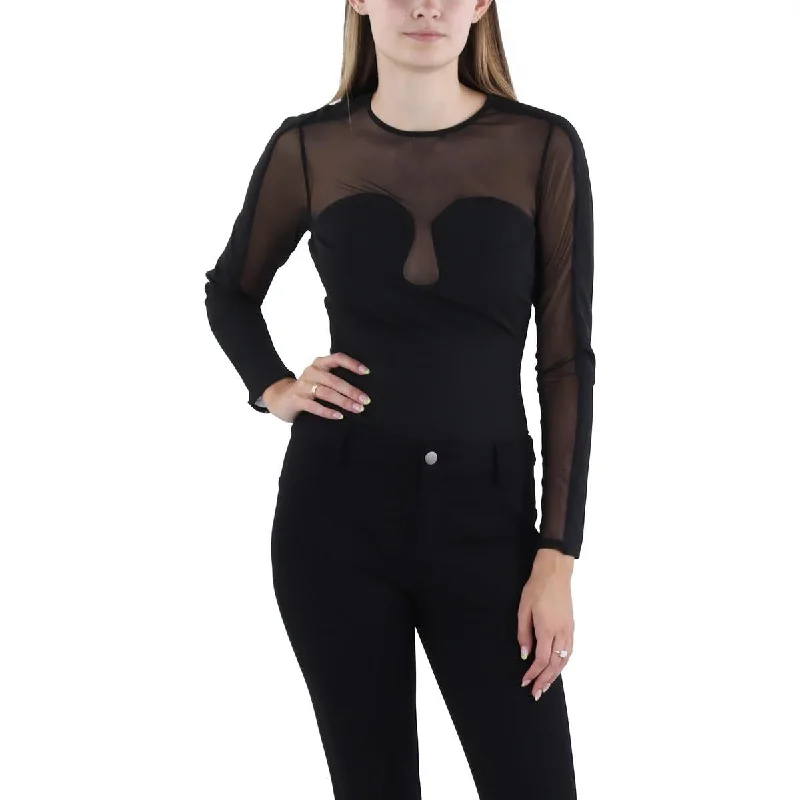 BCBGeneration Womens Illusion Long Sleeve Bodysuit