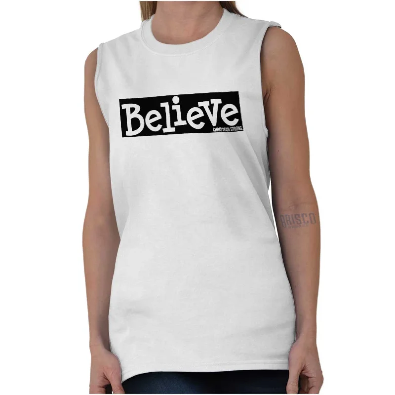 Believe Christian Strong Sleeveless T-Shirt