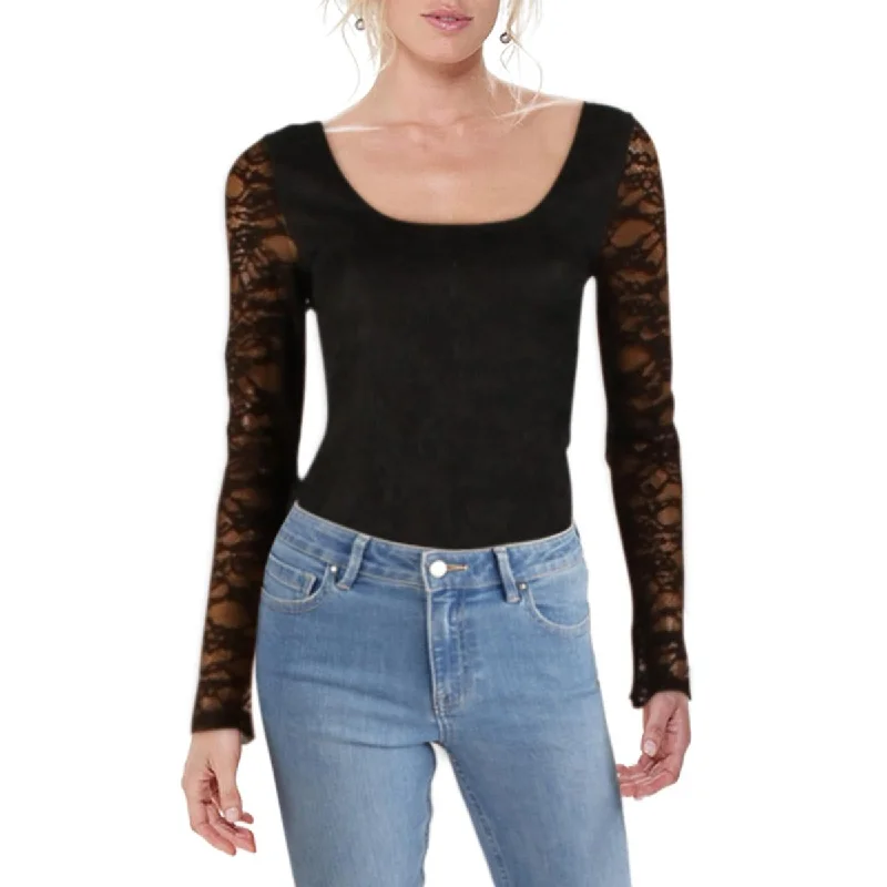 Full Circle Trends Womens Lace Scoop Neck Bodysuit