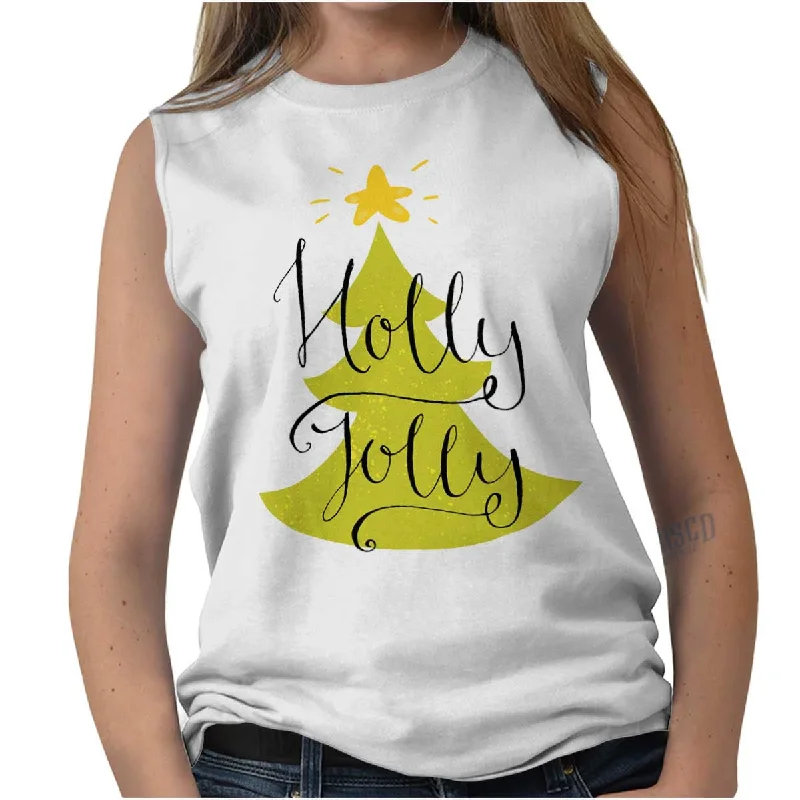 Holly Jolly Sleeveless T-Shirt