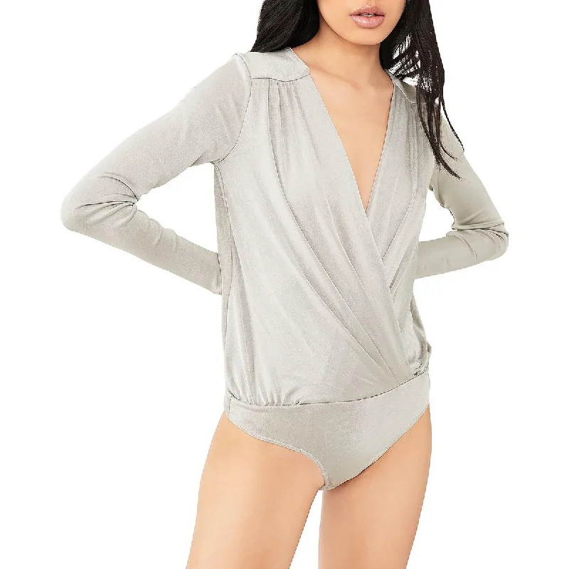 Intimately Free People Womens Turnt Surplice V-Neck Bodysuit