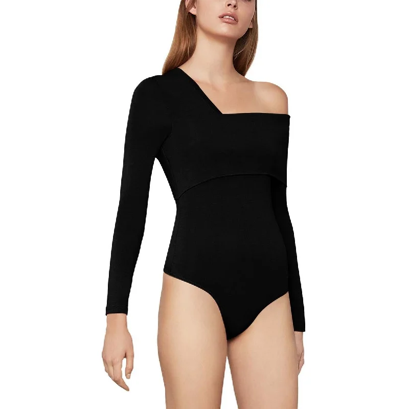 BCBGMAXAZRIA Womens Asymmetric Long Sleeve Bodysuit