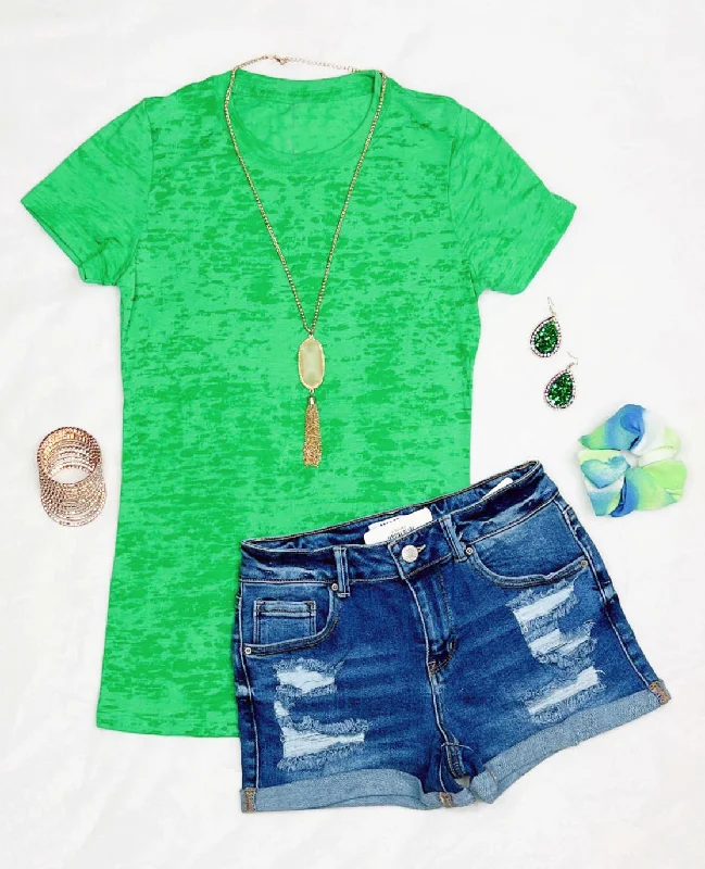 BASIC BURNOUT TEE - GREEN