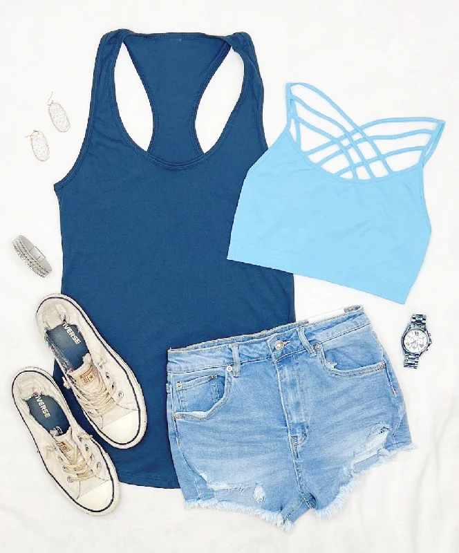 Basic Racerback Tank - Indigo