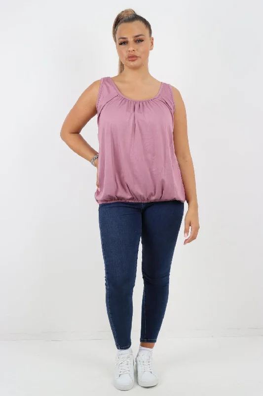 Plain Elasticated Hem Basic Vest top