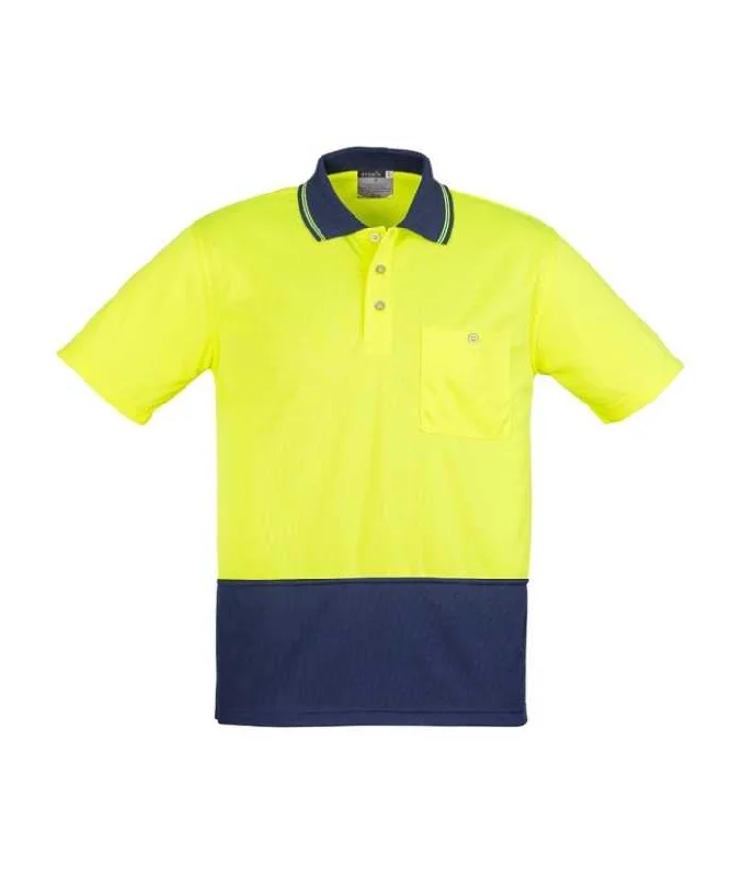 Unisex Hi Vis Basic Spliced Polo - Short Sleeve